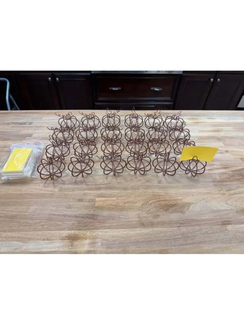 Set of 24 Decorative Metal Pumpkin Place Card Holders